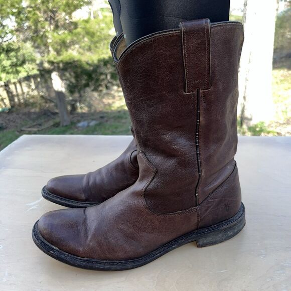 Frye Men’s Sz 7.5 D Brown Western Leather Boots main image 7